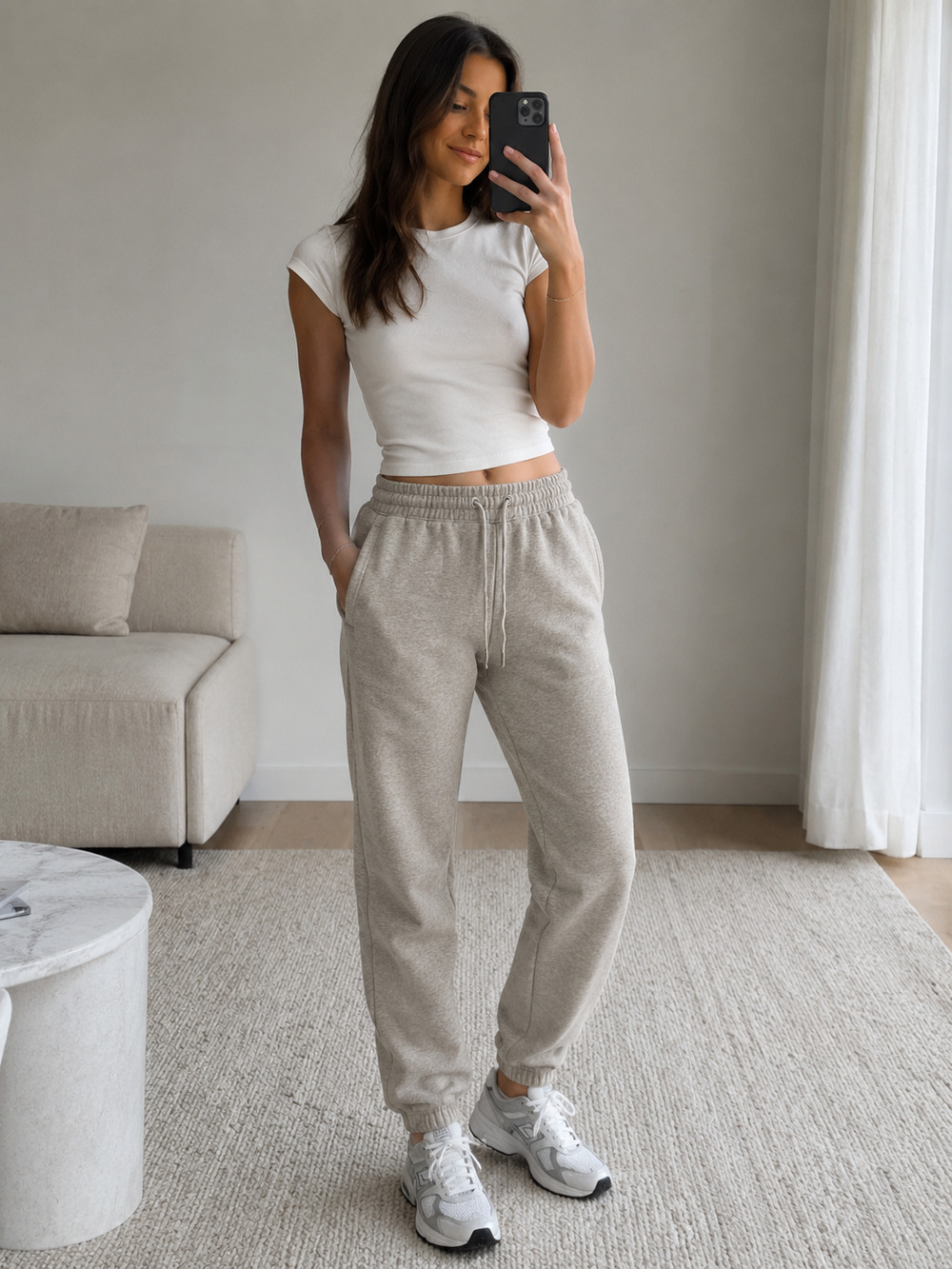 Lounge & travel ready Abercrombie Fitch sweatpant jogger Sz XS Beige athleisure